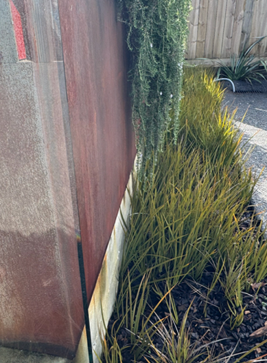 Pool fencing regulations example showing planting close to a vertical barrier